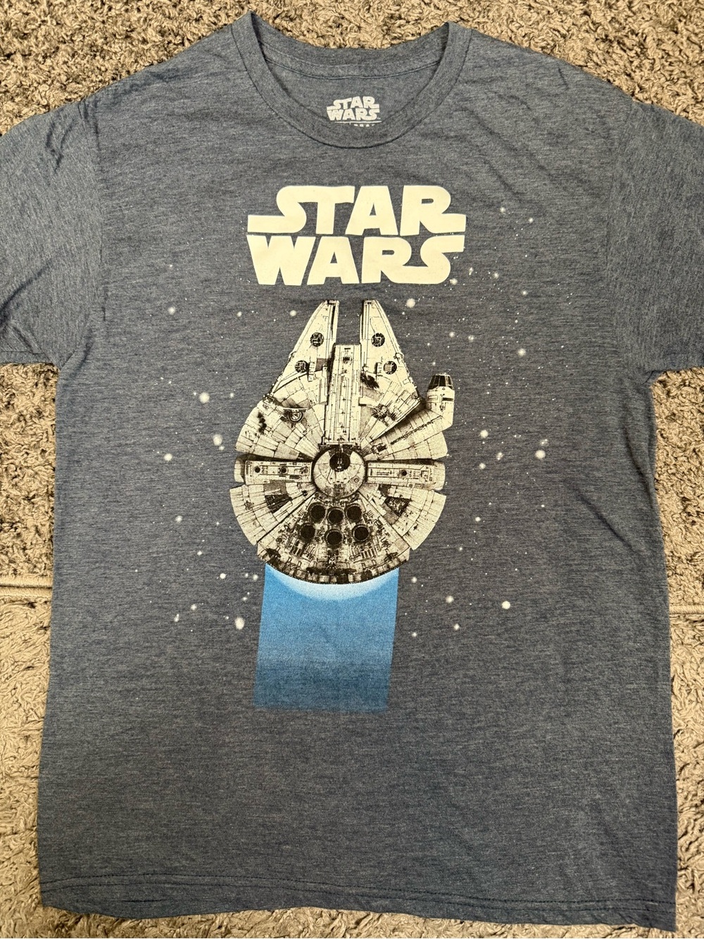 Star Wars Men’s Millennium Falcon Graphic Tee - Heather Blue